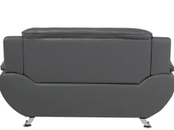 Sohvat<Beliani 2-Istuttava Harmaa Keinonahkainen Sohva Leira