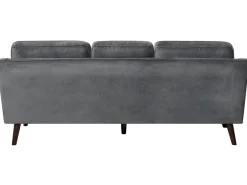 Sohvat<Beliani 3-Istuttava Harmaa Samettisohva Lokka