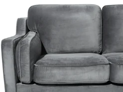 Sohvat<Beliani 3-Istuttava Harmaa Samettisohva Lokka