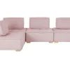 Sohvat<Beliani 4-Istuttava Kulmamoduulisohva Vaaleanpunainen Tibro