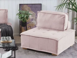 Sohvat<Beliani 4-Istuttava Kulmamoduulisohva Vaaleanpunainen Tibro