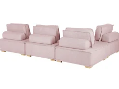 Sohvat<Beliani 4-Istuttava Kulmamoduulisohva Vaaleanpunainen Tibro