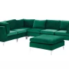 Discount Beliani 6-Istuttava Kulmasohva Ja Rahi Sametti Oikeak. Vihrea Evja