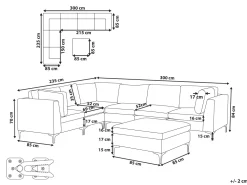 Discount Beliani 6-Istuttava Kulmasohva Ja Rahi Sametti Oikeak. Vihrea Evja