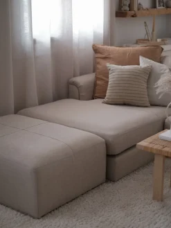 Shop Beliani 5-Istuttava Kulmasohva Ja Rahi Kangas Oikeak. Beige Oslo