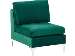 Sohvat<Beliani 4-Istuttava Kulmasohva Ja Rahi Sametti Oikeak. Vihrea Evja