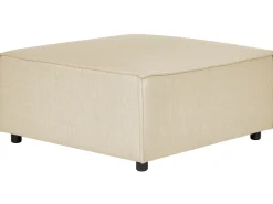 Best Sale Beliani 2-Istuttava Kulmasohva Ja Rahi Pellava Oikeak. Beige Aprica