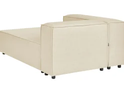 Best Sale Beliani 2-Istuttava Kulmasohva Ja Rahi Pellava Oikeak. Beige Aprica