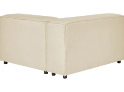 Best Sale Beliani 2-Istuttava Kulmasohva Ja Rahi Pellava Oikeak. Beige Aprica