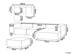 Sohvat<Beliani 3-Istuttava Kulmasohva Ja Rahi Pellava Vasenk. Vaaleanharmaa Aprica
