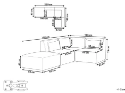 Store Beliani 3-Istuttava Kulmasohva Ja Rahi Vakosametti Vasenk. Luonnonvalkoinen Lemvig