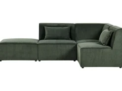 Flash Sale Beliani 3-Istuttava Kulmasohva Ja Rahi Vakosametti Vasenk. Tummanvihrea Lemvig