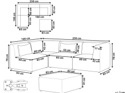 Sohvat<Beliani 4-Istuttava Kulmasohva Ja Rahi Vakosametti Oikeak. Tummanvihrea Lemvig