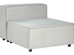 Cheap Beliani 3-Istuttava Kulmasohva Ja Rahi Pellava Oikeak. Vaaleanharmaa Aprica