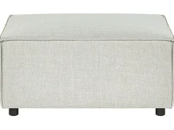 Cheap Beliani 3-Istuttava Kulmasohva Ja Rahi Pellava Oikeak. Vaaleanharmaa Aprica