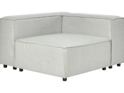 Cheap Beliani 3-Istuttava Kulmasohva Ja Rahi Pellava Oikeak. Vaaleanharmaa Aprica