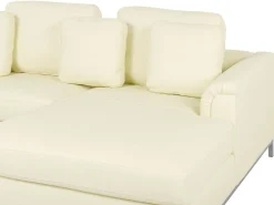 Cheap Beliani 5-Istuttava Kulmasohva Ja Rahi Nahka Vasenk. Beige Oslo