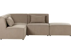 New Beliani 3-Istuttava Kulmasohva Ja Rahi Vakosametti Oikeak. Ruskeanharmaa Lemvig