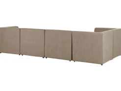 Sohvat<Beliani 5-Istuttava Kulmasohva Ja Rahi Vakosametti Oikeak. Ruskeanharmaa Lemvig