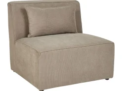 Sohvat<Beliani 5-Istuttava Kulmasohva Ja Rahi Vakosametti Oikeak. Ruskeanharmaa Lemvig