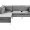 Clearance Beliani 4-Istuttava Kulmasohva Ja Rahi Sametti Oikeak. Harmaa Evja