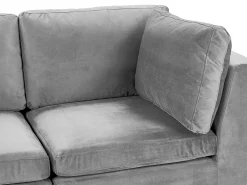 Clearance Beliani 4-Istuttava Kulmasohva Ja Rahi Sametti Oikeak. Harmaa Evja