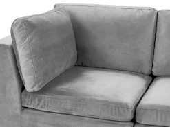 Sohvat<Beliani 5-Istuttava Kulmasohva Ja Rahi Sametti Vasenk. Harmaa Evja