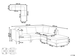 Discount Beliani 4-Istuttava Kulmasohva Ja Rahi Sametti Vasenk. Laivastonsininen Evja