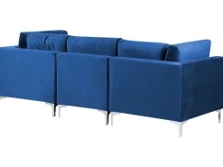 Discount Beliani 4-Istuttava Kulmasohva Ja Rahi Sametti Vasenk. Laivastonsininen Evja
