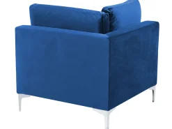 Discount Beliani 4-Istuttava Kulmasohva Ja Rahi Sametti Vasenk. Laivastonsininen Evja