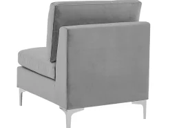 Sohvat<Beliani 6-Istuttava Kulmasohva Ja Rahi Sametti Vasenk. Harmaa Evja