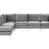 Shop Beliani 5-Istuttava Kulmasohva Ja Rahi Sametti Oikeak. Harmaa Evja