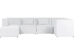 Fashion Beliani 5-Istuttava Kulmasohva Ja Rahi Vakosametti Vasenk. Luonnonvalkoinen Lemvig