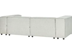 Sohvat<Beliani 2-Istuttava Kulmasohva Ja Rahi Pellava Oikeak. Vaaleanharmaa Aprica