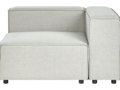 Sohvat<Beliani 2-Istuttava Kulmasohva Ja Rahi Pellava Oikeak. Vaaleanharmaa Aprica