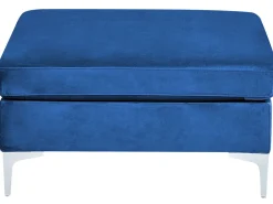 Sohvat<Beliani 5-Istuttava Kulmasohva Ja Rahi Sametti Vasenk. Laivastonsininen Evja