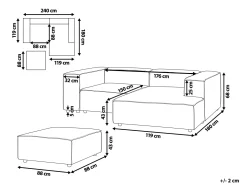 Best Sale Beliani 2-Istuttava Kulmasohva Ja Rahi Pellava Vasenk. Vaaleanharmaa Aprica
