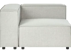 Best Sale Beliani 2-Istuttava Kulmasohva Ja Rahi Pellava Vasenk. Vaaleanharmaa Aprica