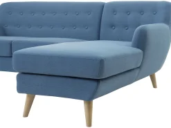 Best Sale Beliani 3-Istuttava Kulmasohva Kangas Vasenk. Sininen Motala