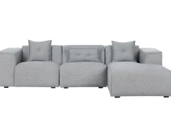 Sale Beliani 3-Istuttava Kulmasohva Kangas Vasenk. Harmaa Dolva