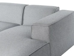 Sale Beliani 3-Istuttava Kulmasohva Kangas Vasenk. Harmaa Dolva