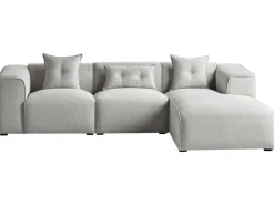 Discount Beliani 3-Istuttava Kulmasohva Kangas Vasenk. Vaaleanharmaa Dolva