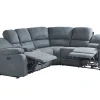 Sohvat<Beliani 5-Istuttava Kulmasohva Kangas Sahkosaadettava Usb-Portti Tummanharmaa Rokke