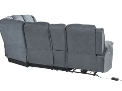 Sohvat<Beliani 5-Istuttava Kulmasohva Kangas Sahkosaadettava Usb-Portti Tummanharmaa Rokke