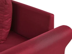 Sohvat<Beliani 3-Istuttava Kulmasohva Kangas Oikeak. Tummanpunainen Vikna