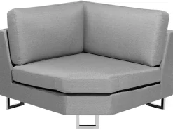 Sohvat<Beliani 6-Istuttava Kulmasohva Kangas Vasenk. Vaaleanharmaa Stockholm