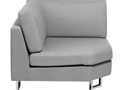 Sohvat<Beliani 6-Istuttava Kulmasohva Kangas Vasenk. Vaaleanharmaa Stockholm