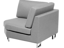 Sohvat<Beliani 6-Istuttava Kulmasohva Kangas Vasenk. Vaaleanharmaa Stockholm