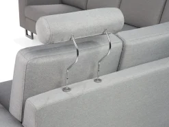 Sohvat<Beliani 6-Istuttava Kulmasohva Kangas Vasenk. Vaaleanharmaa Stockholm