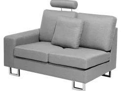 Sohvat<Beliani 6-Istuttava Kulmasohva Kangas Vasenk. Vaaleanharmaa Stockholm